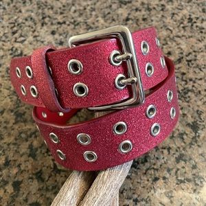 Red Belt With Grommets Size Small